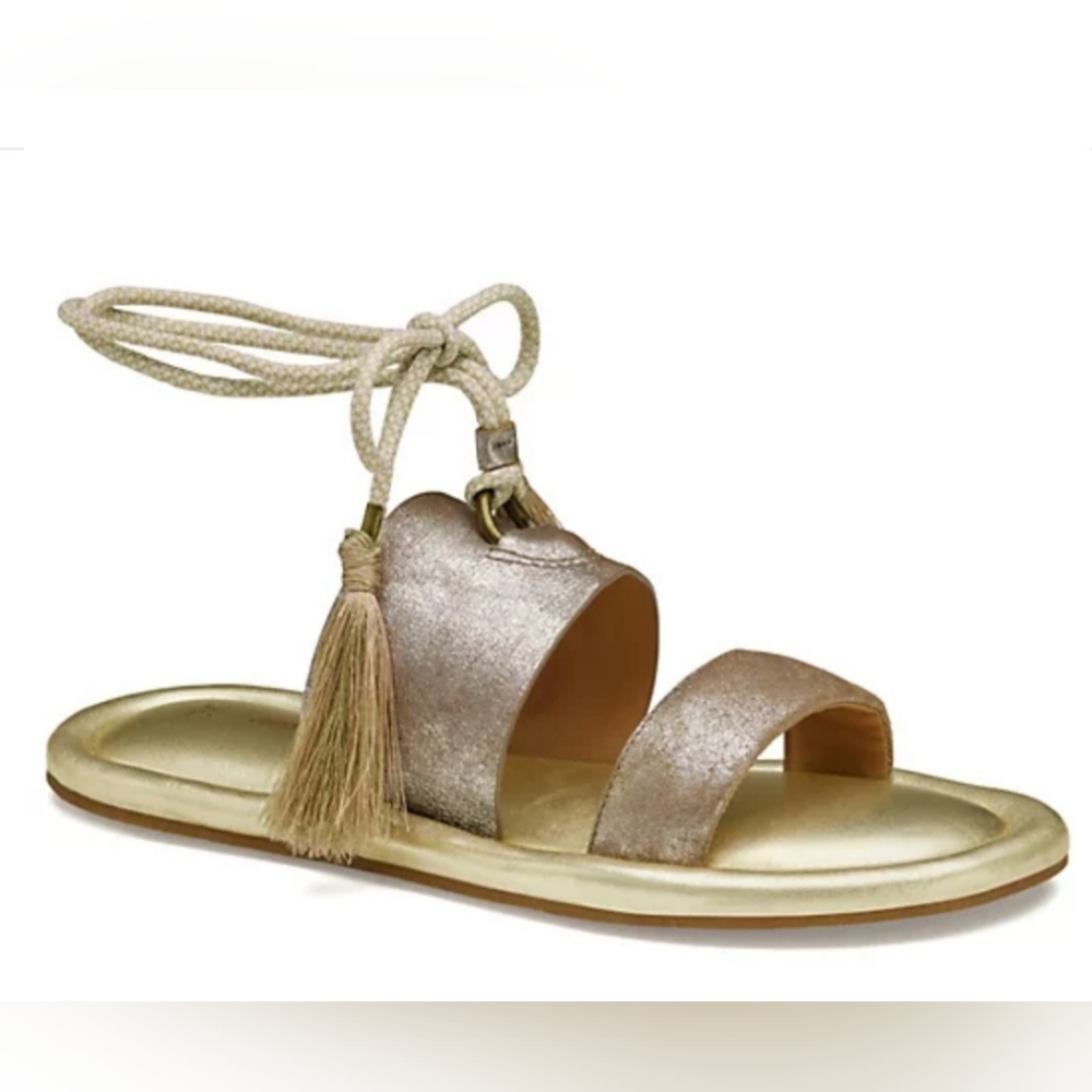 Johnston & Murphy Zoey Ankle Wrap Taupe Metallic